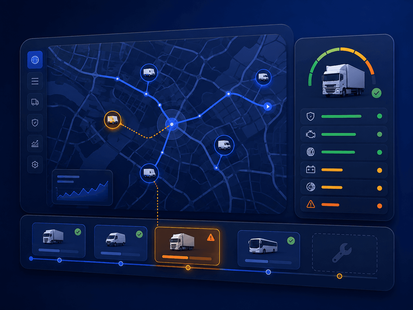 Abstract Secure Drive fleet operations map visualization